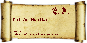 Mallár Mónika névjegykártya