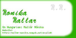 monika mallar business card